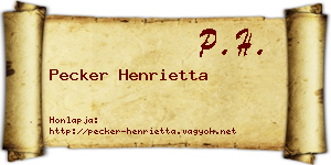 Pecker Henrietta névjegykártya