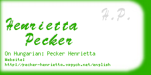 henrietta pecker business card